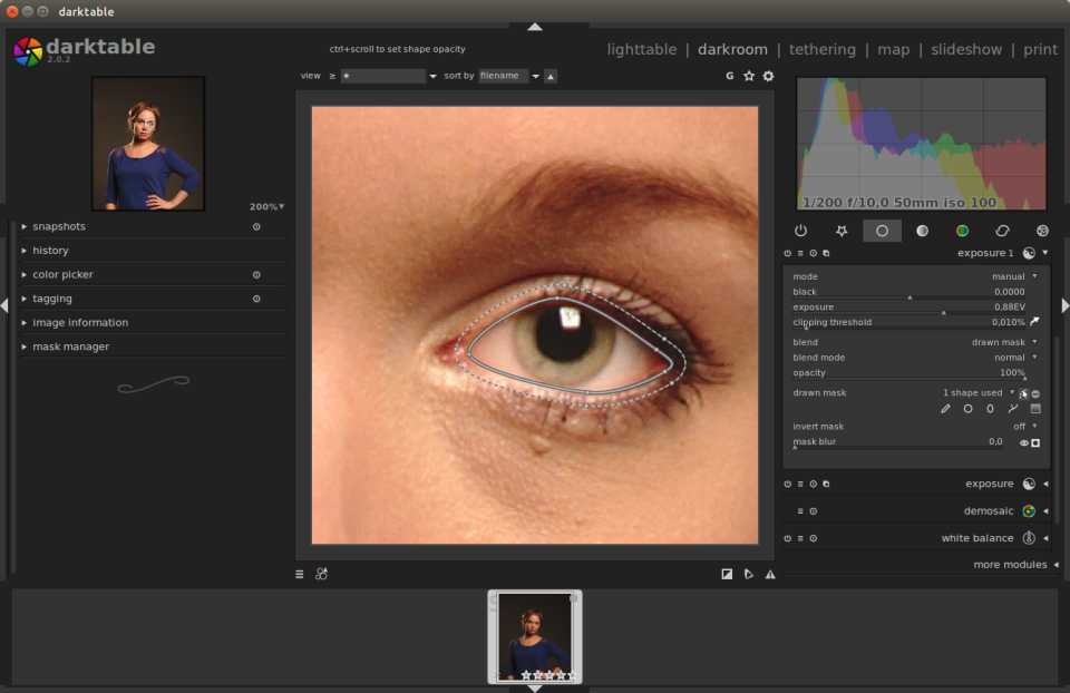 Darktable 2.0: multiple exposure instances